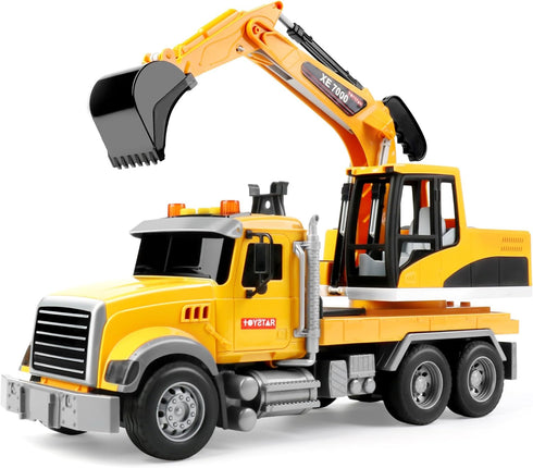 Dwi Dowellin Large Excavator Truck Toy for 3 4 5 6 Year