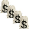 4Pcs Halloween Prop Money Bags 6.3 x 9 Inches with Dollar Sign for Bank Robber Costume Pirate Cosplay