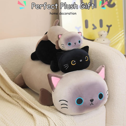 SQEQE Weighted Siamese Cat Plush, Weighted Siamese Cat Stuffed Animal for Anxiety, Cute Siamese Cat Plushies, Soft