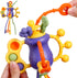 Baby Toys for 6-12 Months, Airplane Travel Essentials, Car Seat Toy Teether Mittens with Rattle for 1 Year Old