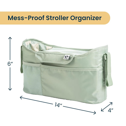 Tiny Twinkle Universal Stroller Organizer with Adjustable Strap - Waterproof Caddy Fits Baby Jogger, Nuna, Graco, Donna
