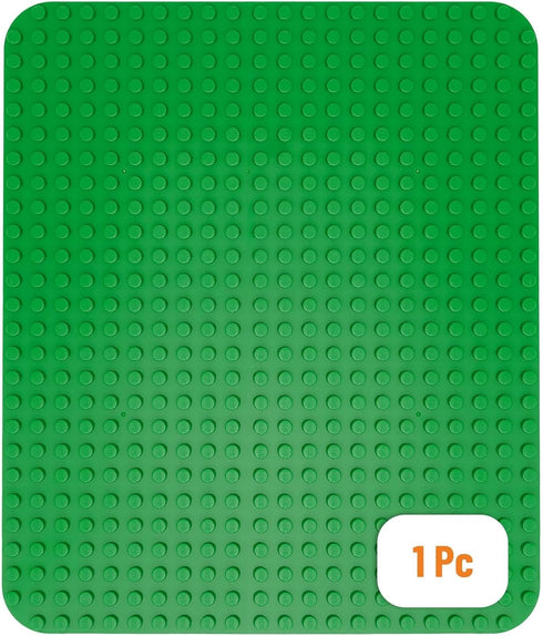 Strictly Briks Mega Block Baseplate, 15 in x 10.5 in, Dark Green, Durable Brick Toy Baseplate