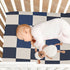 miaozhen 52''x28'' Blue Black White Checkered Crib Fitted Sheets Essentials for Crib Mattress sabanas de cuna para ni?a