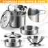26PCS Set, Tigerhu Play Kitchen Accessories, Kitchen Pretend Play Cooking Toys w/ Stainless Steel Cookware, Apron