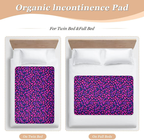 siphylline 52" 34" Leopard Pattern Blue Pink Extra Large Resuable Bed Underpads Water Resistant Baby Diaper Changing