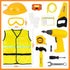 HUUIDY Set, 4+ Construction Worker Costume for Kids, Toddler Dress Up Clothes with Kids Tool Construction Vest & Hat