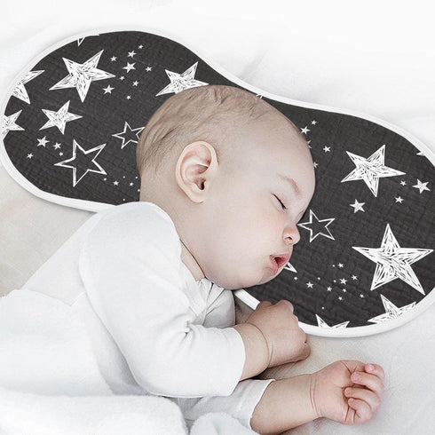 Muslin Baby Burp Cloths, Star Black and White Muslin Bibs, Comfy Soft Absorbent for Newborn Boys and Girls (1 Piece, 22
