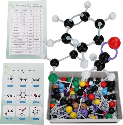 267 Pcs Organic Chemistry Molecular Model Set, Inorganic Structure Kit for Students with 116 Atom Models & 150 Links
