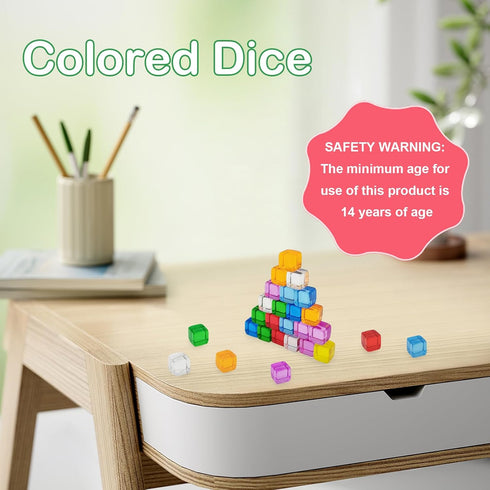 Generic 8mm 160 Set Mini Dice Acrylic Cubes, Pcs Colored Dice for Board Game Tokens, Tabletop Gaming Pieces & DIY