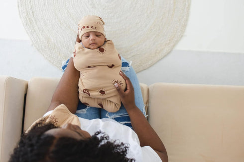 Set Leyl&Ari Stretchy Swaddle Blanket Hat | Receiving Blankets for Newborn Babies | Jersey Swaddle Blanket