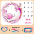 Monthly Milestone Blanket for Baby Girl, Pink Mermaid Watercolor Starfish Seahorse Turtle Seashell Growth Chart