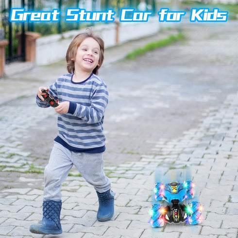 Gesture Sensing RC Stunt Car, 2.4GHz Remote Control Toys with Light Music, 360° Rotation for Kids Age 3-8
