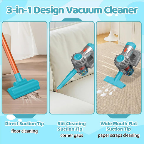 3 1 3 4 Kids Vacuum Toy That Really Works in Toddler Vacuum Cleaner with Realistic Suction, Role Play STEM Educational