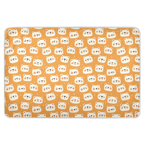 siphylline Orange Cute Polar Bears White Extra Large Resuable Potty Training Pee Pad