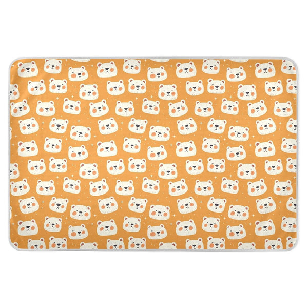 siphylline Orange Cute Polar Bears White Extra Large Resuable Potty Training Pee Pad