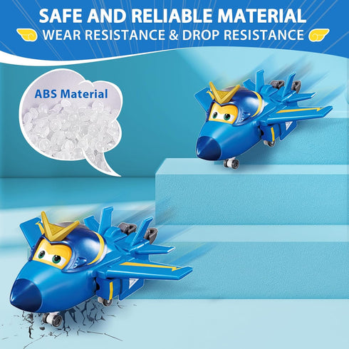 Super Wings Transformer Toys, 5" Jerome Airplane Toys, 2-in-1 Mode Rescue Bots Action Figure, Fun Toy Plane Vehicle for