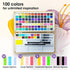 TIKSPCAE Set,100 Watercolor Paint Colors in Nature Bamboo Box,Portable Water Colors Kit with Papers and Brush
