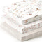 Stretchy Ultra Soft Jersey Knit Fitted Pack n Play Sheets, 3 Pack, Beautiful Blush Pink Floral