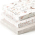 Stretchy Ultra Soft Jersey Knit Fitted Pack n Play Sheets, 3 Pack, Beautiful Blush Pink Floral