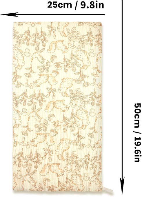TDHD 5pcs 100% Four-Layer Cotton Soft Towels - Absorbent Feeding & Drool Bibs with Cute Patterns, | Beige | Children's