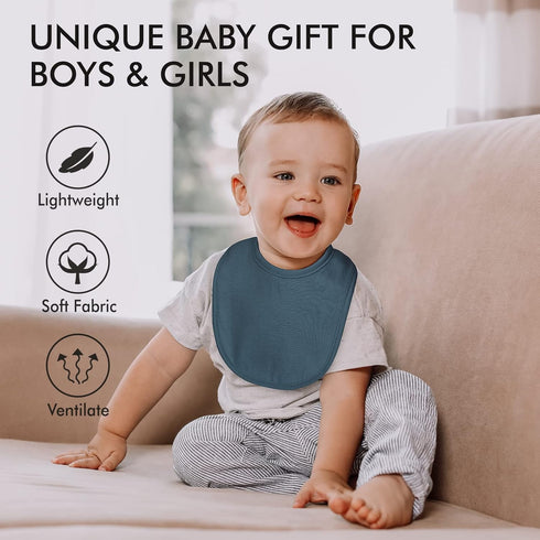 Baby Snap Bibs for Boys Girls,10 Pack Bandana Drool Bibs with Snap,Organic Cotton Snap Closure Bibs for Newborn