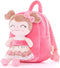 Gloveleya Toddler Backpack - Baby Girl Gift Plush Diaper Bag with Spring Girl Doll, Pink 9 Inches