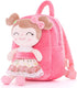 Gloveleya Toddler Backpack - Baby Girl Gift Plush Diaper Bag with Spring Girl Doll, Pink 9 Inches