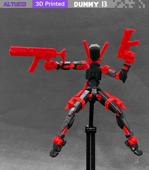 T13 Action Figure with Accessories | 3D Printed Multi-Jointed Titan13 Figure, Red Dummy 13 Desktop Decorative Toy