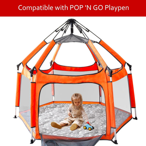 59 Inch Hexagon Playpen Mat Compatible with POP 'N GO Baby Playpen, Hexagon Playpen Mattress Pad, Non Slip and Padded