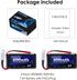 URGENEX SCX24 Lipo 7.4V 2S 30C 900mAh Rechargeable Lipo with PH2.0 Plug for Most RC Cars and Trucks