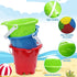 7" Summer (3PCS) Beach Sand Toy Bucket Gear For Kids Adult, Plastic Beach Castle Mold Buckets, Sand Pail Water Bucket