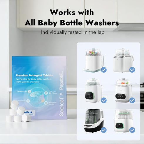 120Pcs Papablic & Seetest Upgraded Detergent Soap Tablets, One-Tablet Deep Cleaning, UltiPept Enzyme Formula