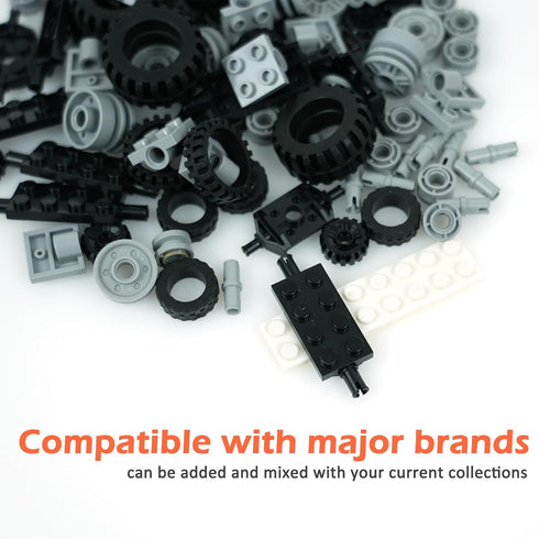 Set, BroTex Wheels and Axles Building Blocks Vehicle Truck Tires Compatible with Classic Bricks Car Parts