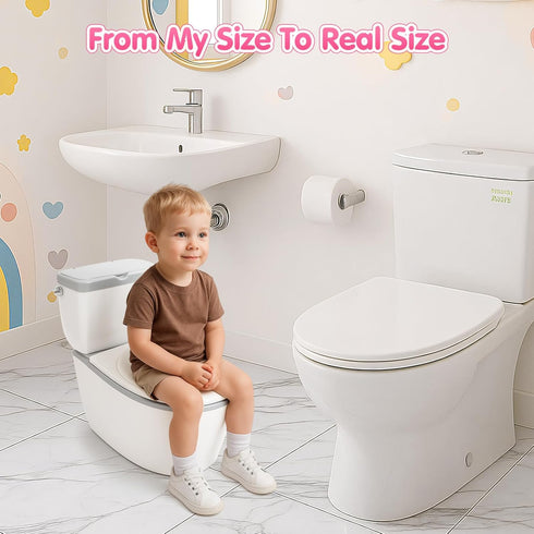 TOSGN 3-in-1 6 Toddler Potty Training Toilet, for Ages Months+, Realistic Potty Training Seat with Flushing Sound