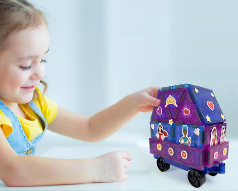 60-Piece Set, 3 Tytan Tiles Princess Castle Magnetic Tiles Building Adorable Kids STEM Toy, Creative Play, Shape