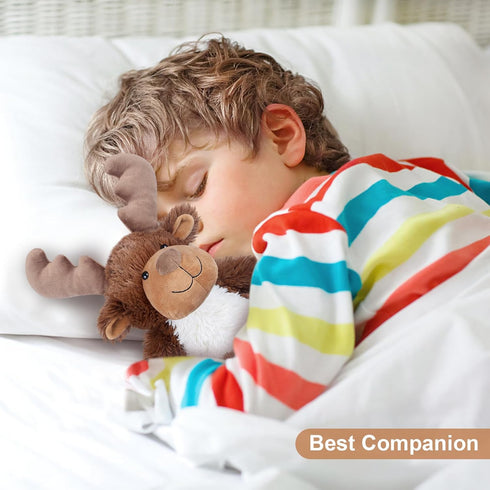 Heatable Coolable Moose Stuffed Animals, Microwavable Heating Pad for Cramps, Lavender Scent Plush Toys for Anxiety