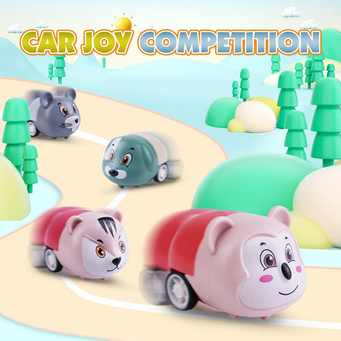 36 pcs Animals Pull Back Cars - Mini Vehicles Toy Racing Set for Kids, Carnival Prizes Goodie Bag Stuffers