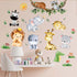 Jungle Baby Animals Wall Stickers - Elephant Lion Tiger Giraffe Wall Decals - Nursery Kids Girls Boys Room Daycare