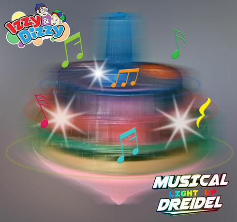 2 Pack Izzy 'n' Dizzy Musical Dreidel - Hanukkah Dreidel - Sings Oh Draidel as it Lights Up - Light Up Dreidels