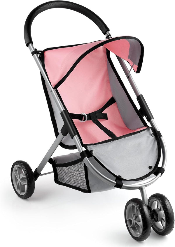 GAGAKU Baby Doll Stroller, Toy Stroller with Canopy, Double Front Wheels, Storage