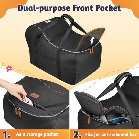 YOREPEK Car Seat Travel Bag Fits Infant Carseat with Anti-Rebound Bar Base, Padded Carseat Bags for Air Travel, Car