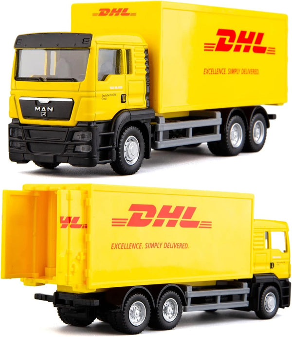 BDTCTK Compatible DHL Container Truck Car Model Toy Cars, Zinc Alloy Die-Cast Vehicles for Kids Gift