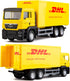 BDTCTK Compatible DHL Container Truck Car Model Toy Cars, Zinc Alloy Die-Cast Vehicles for Kids Gift