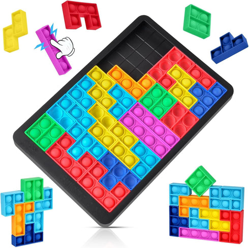 Ainiv Pop Puzzle Popper Fidget Game, Push Pop Brain Teasers Toy, Silicone Jigsaw