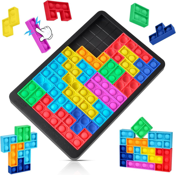 Ainiv Pop Puzzle Popper Fidget Game, Push Pop Brain Teasers Toy, Silicone Jigsaw