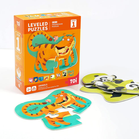 TOI Leveled Puzzles for Kids Aged 2 and Up, Toddler Puzzle, Large Pieces Educational Game