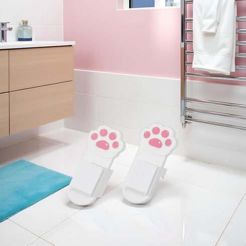 Juroicessry 2Pcs White Cute Toilet Seat Lifter Cartoon Lovely Cat Paw Toilet Lid Lifter Toilet Seat Handle Seat Cover