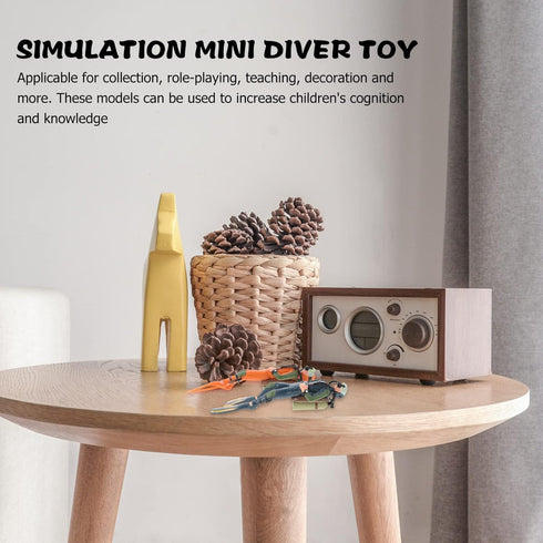 Scuba Steve Toy Diver with Hose - 2PCS Scale Model Sea Animals Action Figures for Fish Tank Play