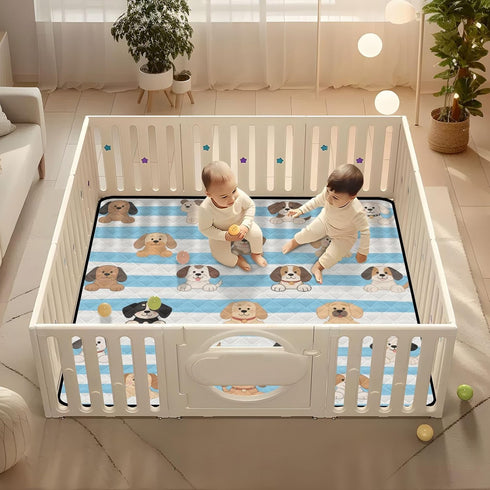 EtherSpher 1-Piecing 50'' 50''alfombrilla Blue White Striped Dog Large Stylish Baby Care Play mat for Floor Foldable