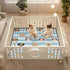EtherSpher 1-Piecing 50'' 50''alfombrilla Blue White Striped Dog Large Stylish Baby Care Play mat for Floor Foldable